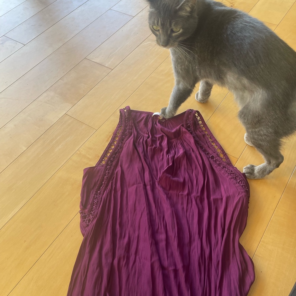 Ramy Brook Purple Silk Sleeveless Top (S)